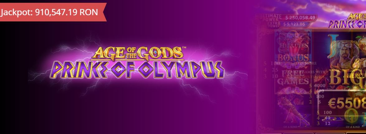 Jackpot de peste 910.000 RON la Age Of The Gods: Prince of Olympus pe Betfair