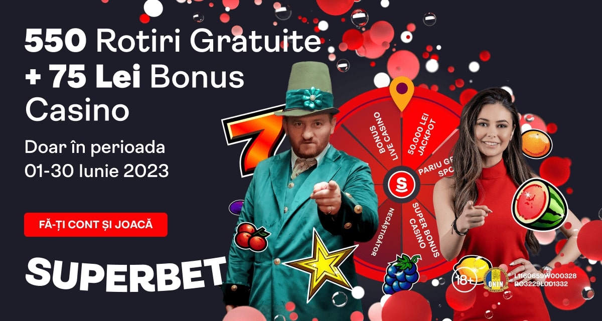 Superbet – bonus casino de 75 RON + 550 Rotiri Gratuite
